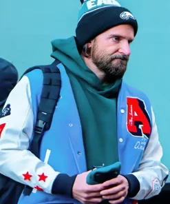 Bradley Cooper NY Blue And White Varsity Jacket