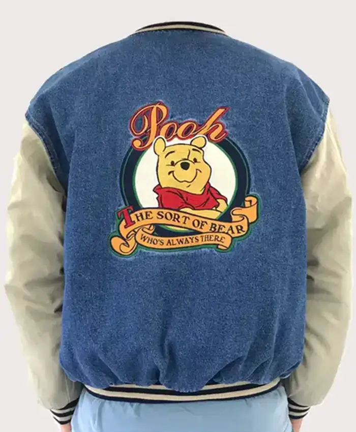 The Pooh Blue Denim Varsity Jacket - Image 2