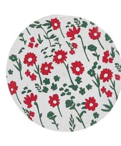 PRINTED ROUND COTTON ROPE PLACEMAT (RED FLORAL)