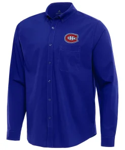 Canadiens Antigua Blue Long Sleeve Shirt