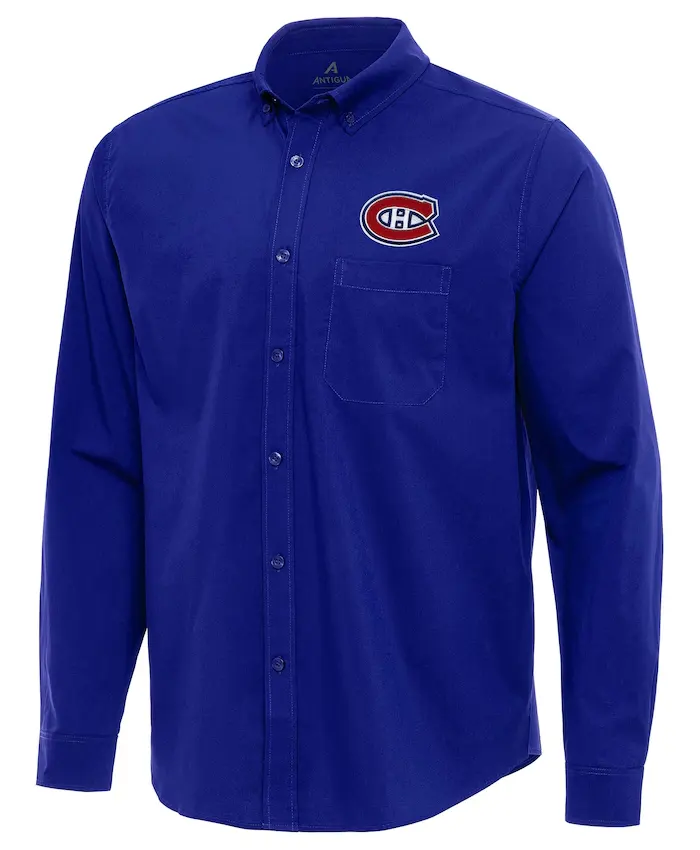 Canadiens Antigua Blue Long Sleeve Shirt