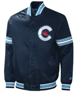 Chicago Cubs Midfield City Connect Navy Blue Varsity Jacket