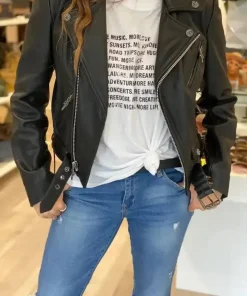 Chrome Heart Black Leather Jacket