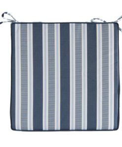 OUTDOOR CHAIR PAD (STRIPED BLUE)
