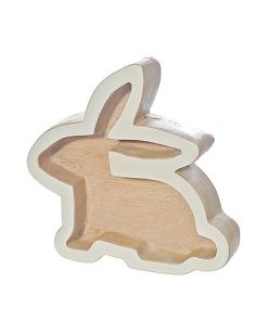 WOODEN BUNNY WITH ENAMEL FINISH