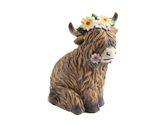 POLYRESIN FIGURINE (YAK WITH FLOWER CROWN)