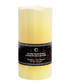 LED WAVE TOP UNSCENTED IVORY CANDLE WITH TIMER (4 X 8″)
