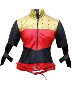Harley Quinn God Among Us Red Golden Studded Jacket