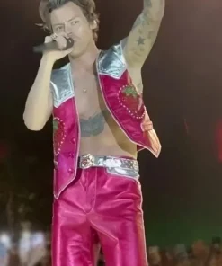 Harry Styles Concert Strawberry Leather Vest