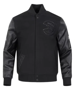Hawks NBA Black Varsity Jacket