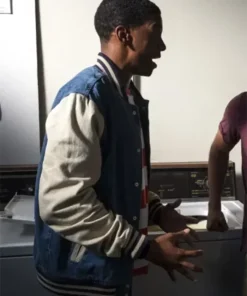 Jamal Turner On My Block Denim Varsity Bomber Jacket