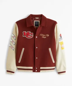 Kansas City Chiefs Red And OFF-White Varsity Jacket