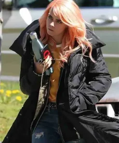 Life In A Year Cara Delevingne Puffer Hooded Black Coat