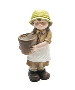 MAGNESIA GARDEN GIRL HOLDING PLANTER