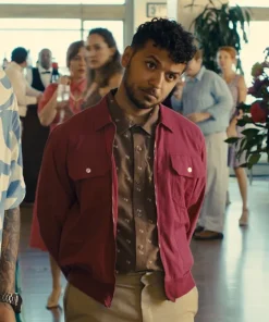 Platonic S02 Vinny Thomas Burgundy Bomber Jacket