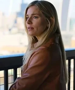 Sienna Miller Anatomy of a Scandal Brown Real Leather Jacket