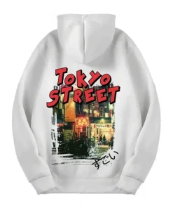 Stegaro Tokyo Street White Hoodie