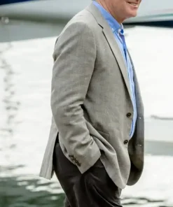 Treat Williams Chesapeake Shores Grey Wool Coat