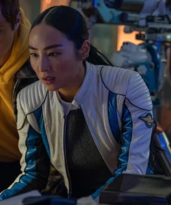 Tron Ares 2025 Greta Lee Leather Jacket
