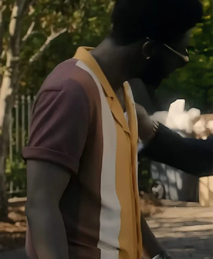 Tulsa King S02 Jay Will Stripe Cotton Shirt