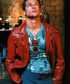 Tyler Durden Fight Club Brad Pitt Real Leather Jacket