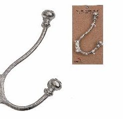 CLASSIC DOUBLE IRON WALL HOOK (NICKEL)