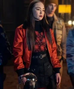 Wednesday 2022 Yoko Tanaka Red Bomber Jacket