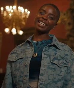 Wednesday S02 Joy Sunday Print Denim Jacket