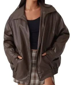 Womens Baggy Brown Leather Jacket