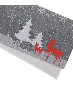 TAPESTRY TABLE RUNNER (REINDEER & TREE) (54″)
