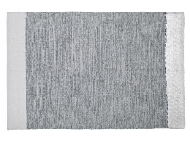 HANDLOOM COTTON RUG WITH LUREX (SILVER)