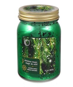 9.2oz ELECTROPLATED MASON JAR CANDLE (CHRISTMAS MAGIC)