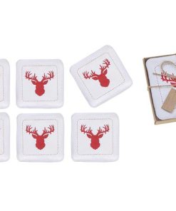 6 PC SQUARE PRINTED COASTER (DEER)